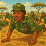 Military Cadet in physical training