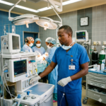 Anaesthetist in operating theatre